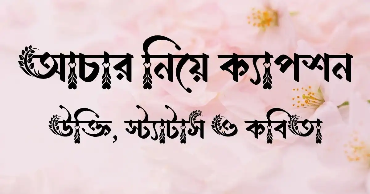 আচার নিয়ে ক্যাপশন, উক্তি, স্ট্যাটাস ও কবিতা