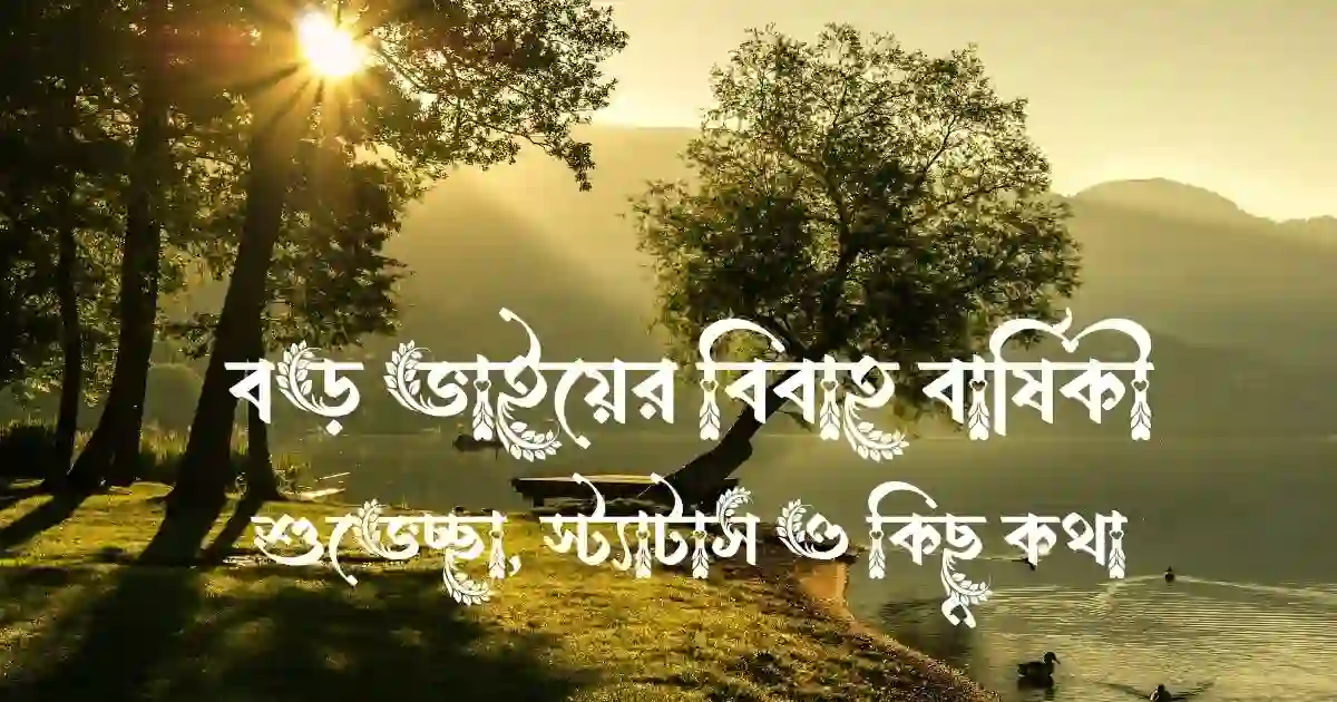 বড় ভাইয়ের বিবাহ বার্ষিকী শুভেচ্ছা, স্ট্যাটাস ও কিছু কথা